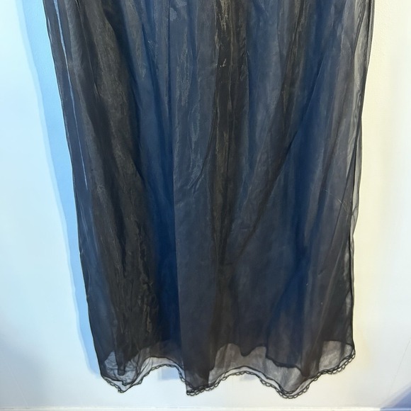 Vintage Women Small P Shadow Line, Black Lace, Victorian‎ Style See-Through Robe - Picture 5 of 13